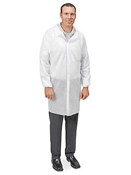 Uline Economy Lab Coat with No Pockets, Hook-and-Loop - 2XL S-23358-2X