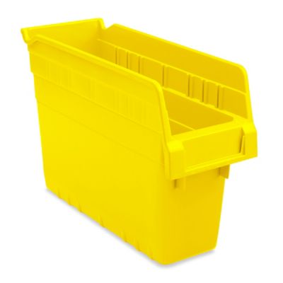 Plastic Shelf Bins - 4 x 12 x 8", Yellow S-23363Y
