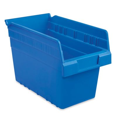 Plastic Shelf Bins - 7 x 12 x 6, Blue S-16276BLU - Uline