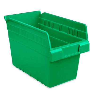 Plastic Shelf Bins - 7 x 12 x 8", Green S-23364G