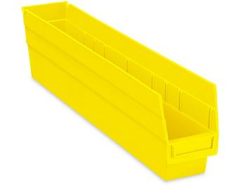 Plastic Shelf Bins - 4 x 24 x 6", Yellow S-23365Y
