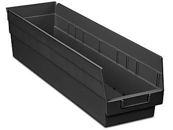 Plastic Shelf Bins - 7 x 24 x 6", Black S-23366BL