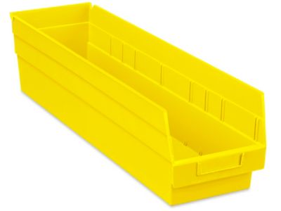 Plastic Shelf Bins - 7 x 24 x 6", Yellow S-23366Y