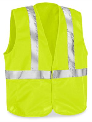 Class 2 Solid Hi-Vis Safety Vest - Lime, 2XL/3XL S-23373G-2X - Uline