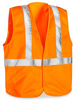 Class 2 Solid Hi-Vis Safety Vest - Orange, 4XL/5X S-23373O-4X