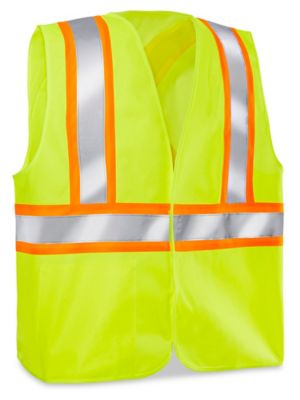 Class 2 Solid Hi-Vis Safety Vest - Lime, S/M S-23374G-S
