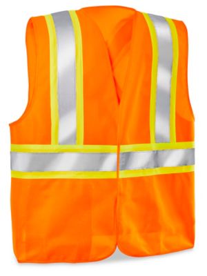 Class 2 Solid Hi-Vis Safety Vest - Orange, L/XL S-23374O-L