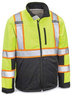 Hi-Vis Softshell Waterproof Fleece Lined Safety Jacket with