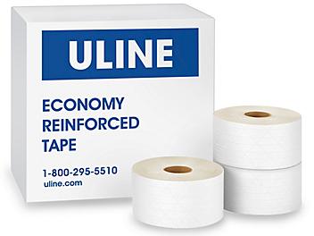 Uline Economy Reinforced Kraft Tape - 3" x 375', White S-2338