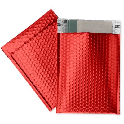 Matte Glamour Bubble Mailers - 9 x 11 1/2", Red S-23391R