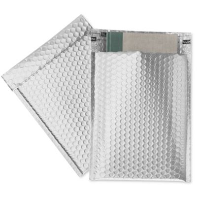 9.84 x 7.09  Silver Metallic Gloss Foil bubble mailers Peel & Seal