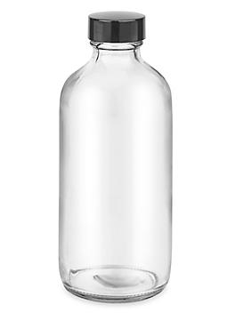 Clear Boston Round Glass Bottles - 8 oz S-23397