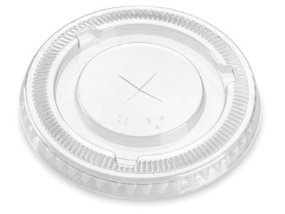 Uline Crystal Clear Plastic Lid - 7 & 10 oz, Flat S-23410