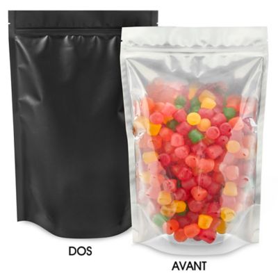 Matte Stand-Up Barrier Pouches - 7 x 11 1/2 x 4", Black Back S-23415BLB