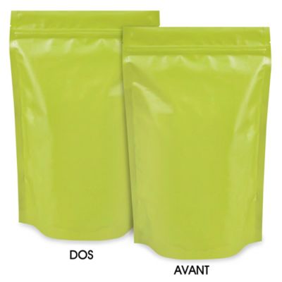 Matte Stand-Up Barrier Pouches - 7 x 11 1/2 x 4", Lime S-23415LIME