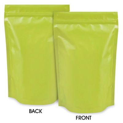 Matte Stand-Up Barrier Pouches - 7 x 11 1/2 x 4", Lime S-23415LIME