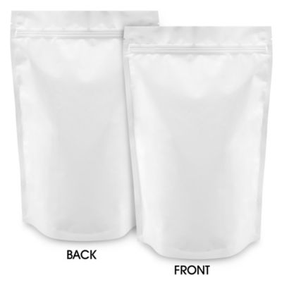 Matte Stand-Up Barrier Pouches - 7 x 11 1/2 x 4", White S-23415W