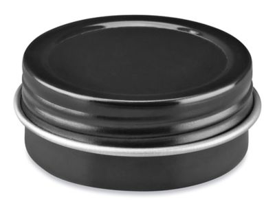 Deep Metal Tins - Round, 2 oz, Window Lid, Silver S-17908 - Uline