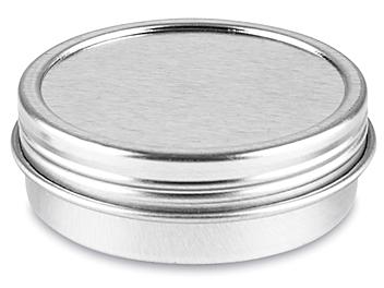 Screw-Top Metal Tins - 1 oz, Shallow, Silver S-23418SIL