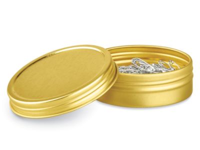 Deep Metal Tins - Square, 4 oz, Solid Lid, Silver S-20652 - Uline