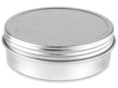  Screw-Top Metal Tins - 2 oz, Shallow