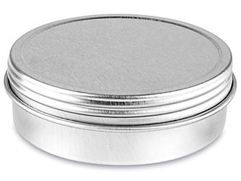 Screw-Top Metal Tins - 2 oz, Shallow, Silver S-23419SIL