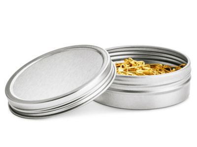 Paper Mart 6518200P Screw Top Round Steel Tins, 2-Ounce, 24-Pack