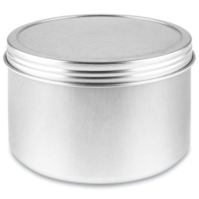 Screw-Top Metal Tins - 14 oz, Deep, Silver S-23422