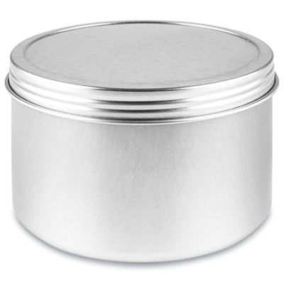 Deep Metal Tins - Round, 1 oz, Solid Lid, Silver