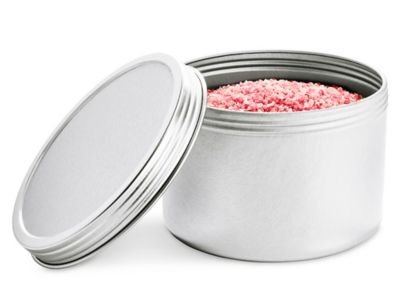 Screw-Top Metal Tins - 2 oz, Deep, Silver