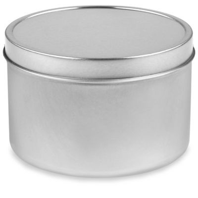 Deep Metal Tins - Round, 4 oz, Solid Lid S-17906 - Uline