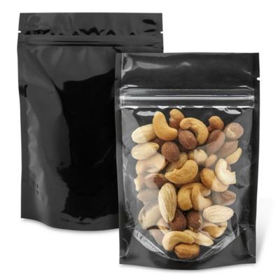  Ultra Clear Stand-Up Barrier Pouches - 4 x 6 x 2", Colored Back