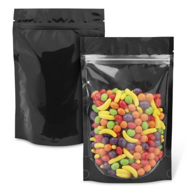  Ultra Clear Stand-Up Barrier Pouches - 6 x 9 x 3", Colored Back