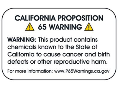 Warning on a product