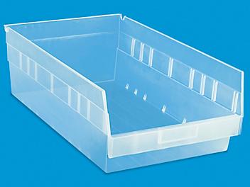 Clear Plastic Shelf Bins - 11 x 18 x 6" S-23451