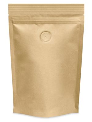 Stand-Up Coffee Pouches - 6 x 9 x 3", Kraft S-23456KRFT