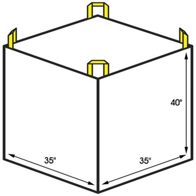 Bulk Bags - Open Top, Plain Bottom, 35 x 35 x 40"