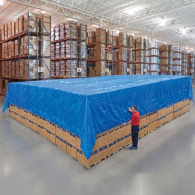 KOTARBAU Bâche en Tissu - 6 x 12 m Bleu 75 g/m² avec œillets