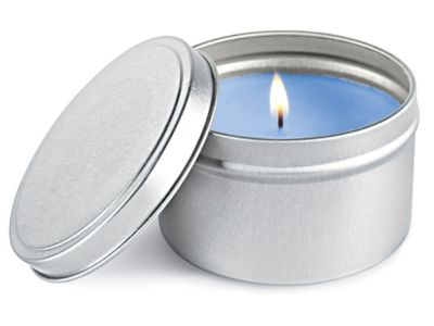 8 oz Silver Candle Tin with Feet, 12 Pack