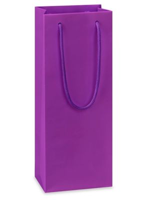 Matte Laminate Shopping Bags - 5 x 3 1/2 x 13 1/4", Wine, Purple S-23479PUR