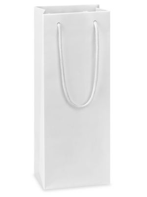 Matte Laminate Shopping Bags - 5 x 3 1/2 x 13 1/4", Wine, White S-23479W