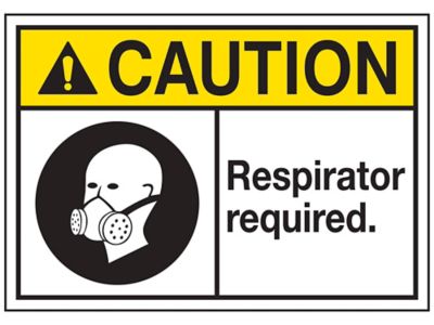 "Respirator Required" Sign - Vinyl, Adhesive-Backed S-23483V