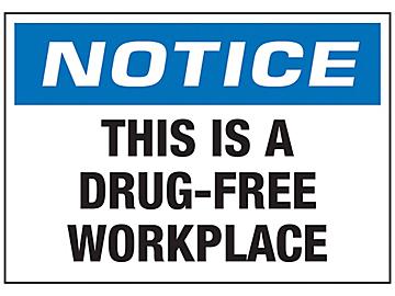 "This Is A Drug-Free Workplace" Sign