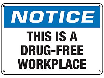 "This Is A Drug-Free Workplace" Sign - Plastic S-23485P