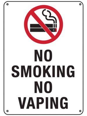 Tigge tapperhed slutningen No Smoking No Vaping" Sign - Plastic S-23486P - Uline
