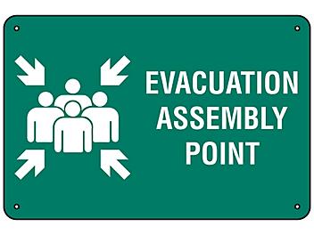 "Evacuation Assembly Point" Sign - Aluminum S-23490A