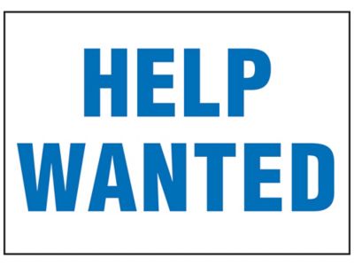 "Help Wanted" Sign - Vinyl, Adhesive-Backed S-23492V