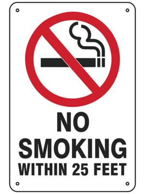 "No Smoking Within 25 Feet" Sign - Aluminum S-23493A
