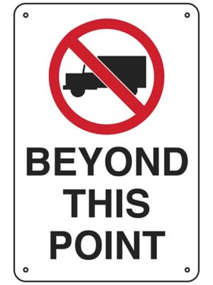 "No Trucks Beyond This Point" Sign - Aluminum S-23494A