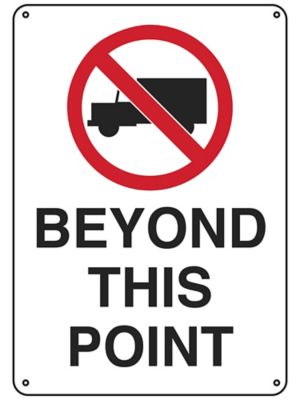 "No Trucks Beyond This Point" Sign - Plastic S-23494P
